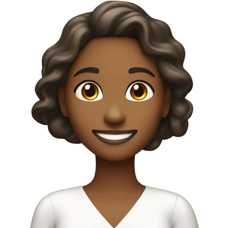 smiling girl in white dress with a speech bubble that says “glo” emoji