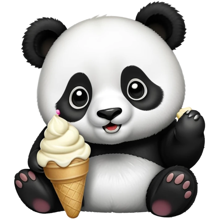 Panda eating ice cream emoji