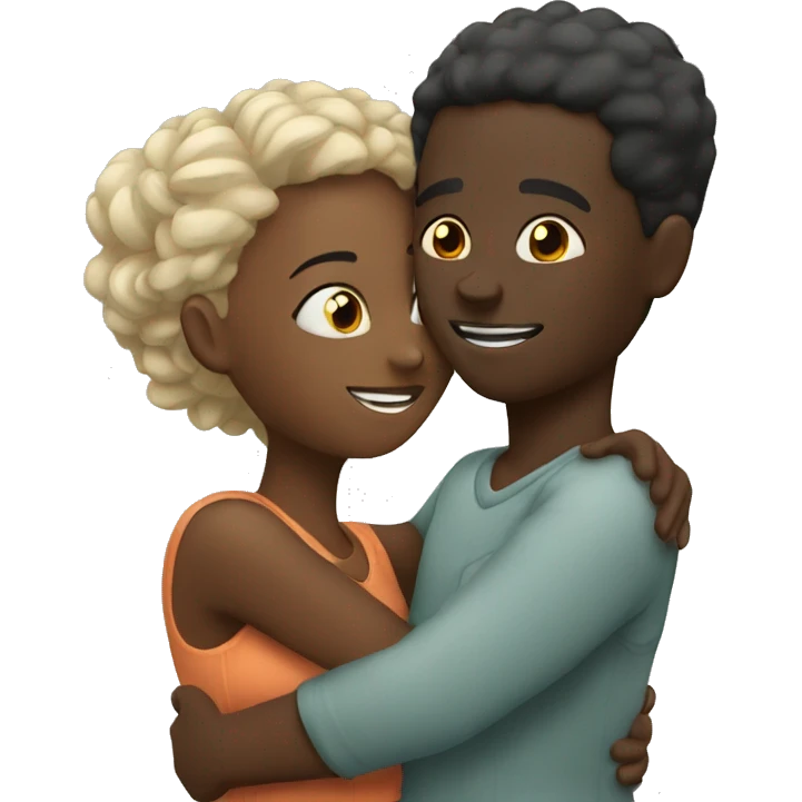 African Couple hugging each other emoji