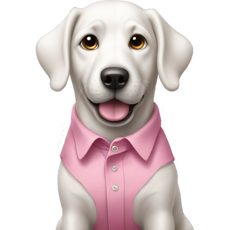 White dog wearing pink shirt  emoji