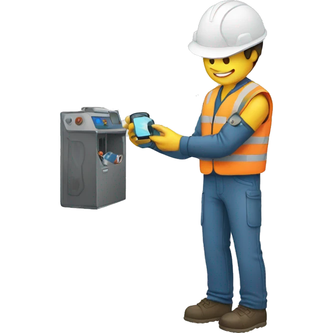 man doing cell phone maintenance emoji