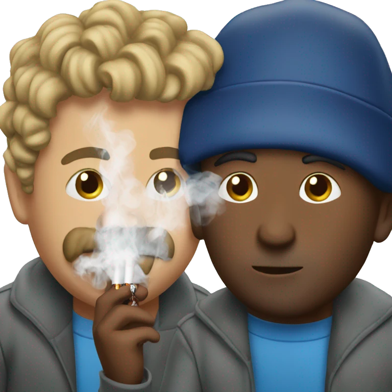 2 guys smoking a blue passat emoji