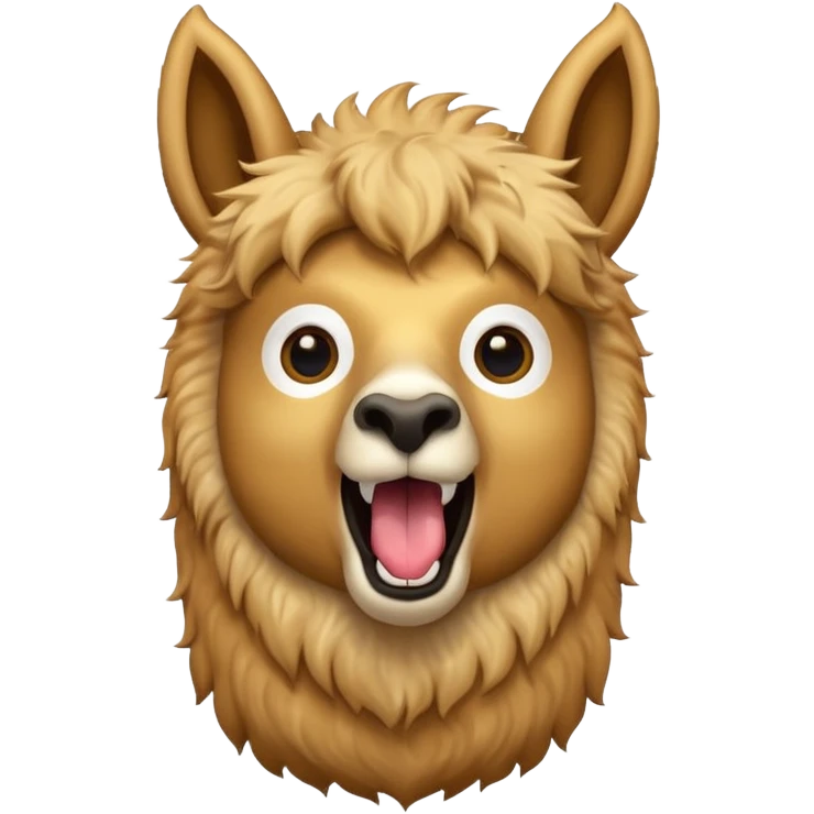 golden llama head screaming "RAID" with it in a chat bubble emoji