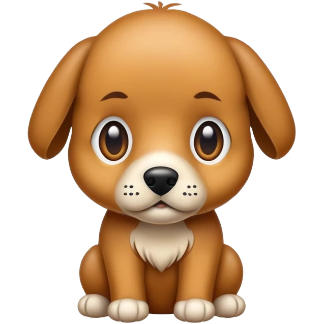 cachorro caramelo com fucinho preto e olhos castanhos escuro emoji