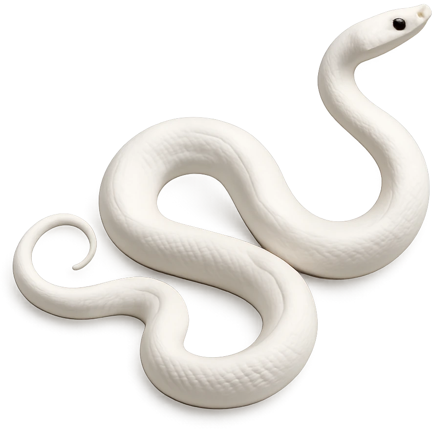 white snake, elegant, masterpiece, with graceful curves, on transparent background emoji