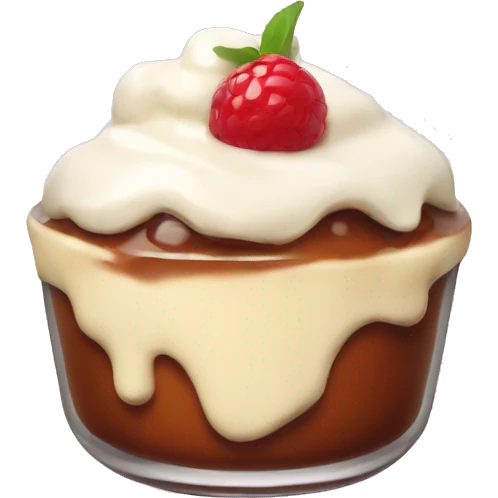 Sweet pudding with cream emoji
