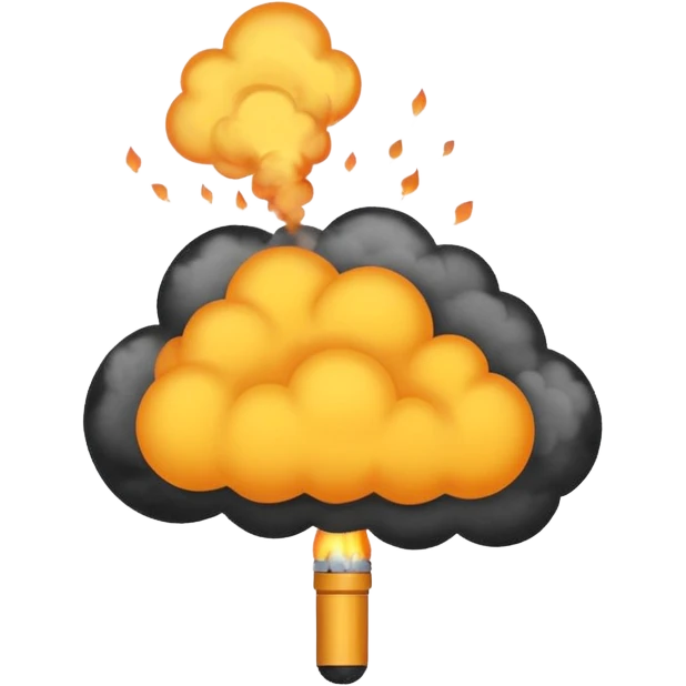 Smoke Bomb – Small black ball releasing a puff of smoke emoji