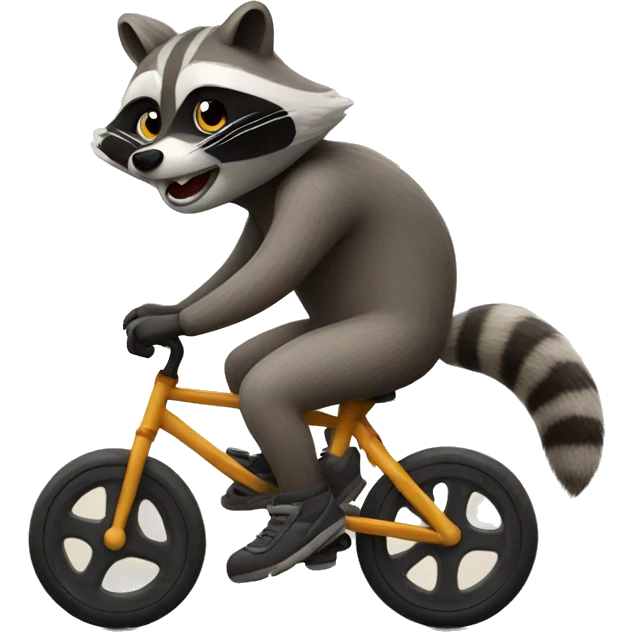 raccoon biking emoji