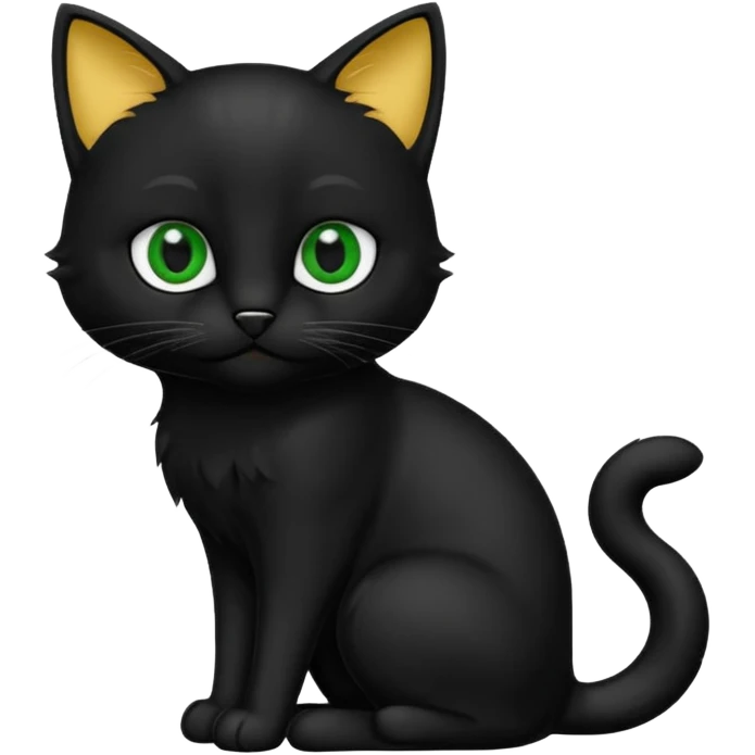 Chat noir peinture mignon assis emoji