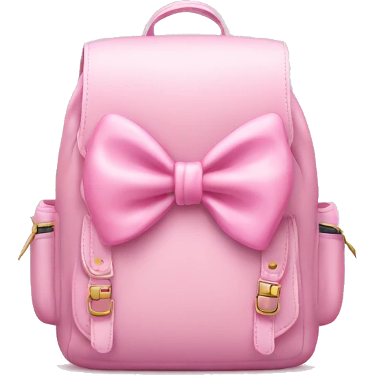 baby pink backpack with a pink bow  emoji