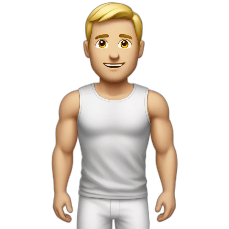 White Man with t shirt without boxers emoji