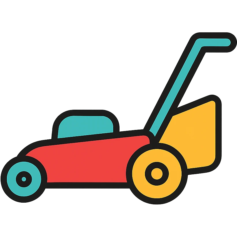 colorful outlined lawn mower icon emoji