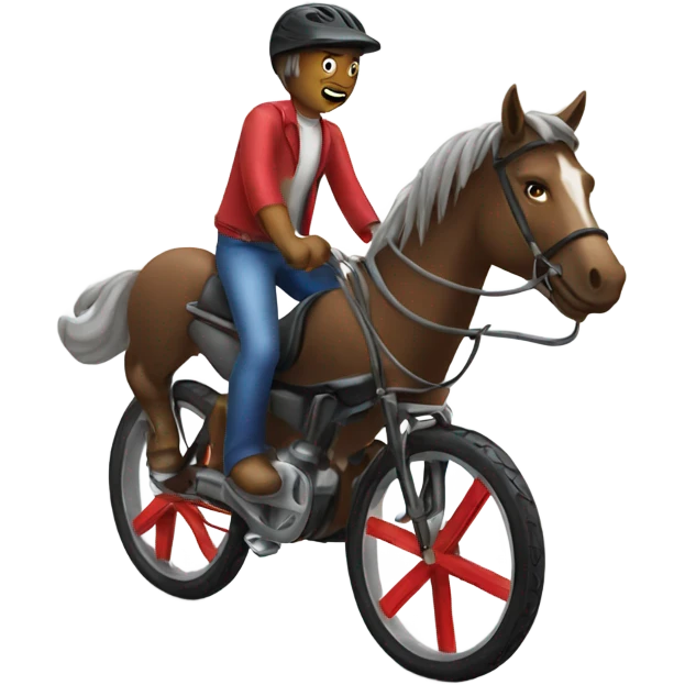 horse riding a bike emoji