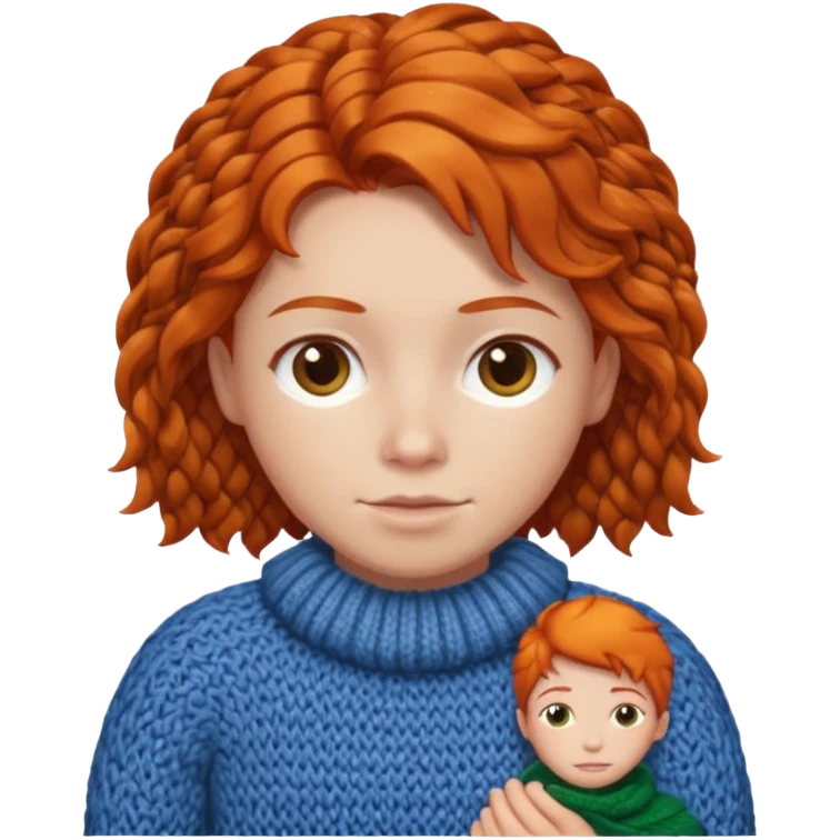Knitted ginger hair face emoji