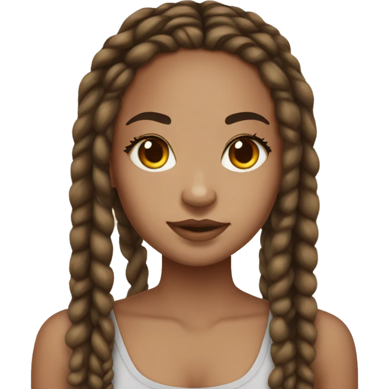Lightskin girl with box braids with a birthmark  emoji