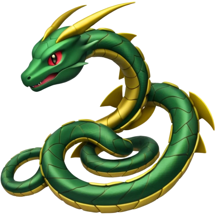 Mega rayuaza pokemon from pokemon anime and make it little cool emoji