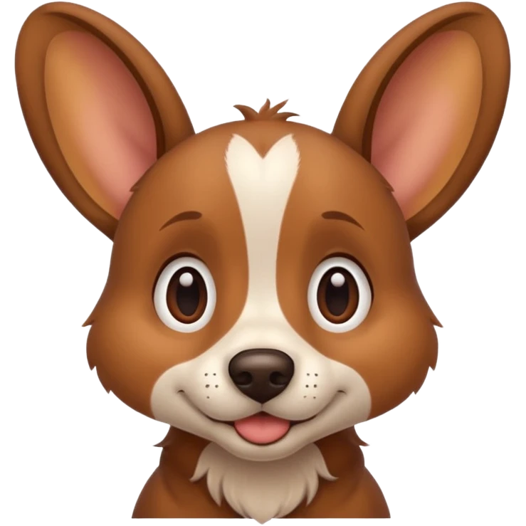 friendly dog with big ears inspired by Disney emoji