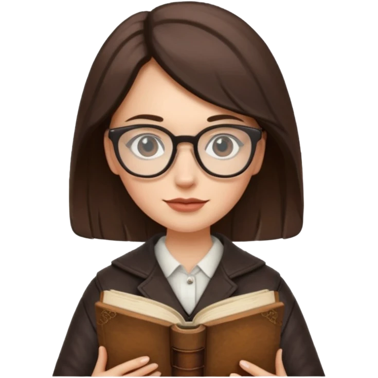 Book Collector — woman + old tome + glasses emoji