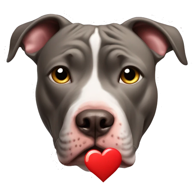 Pitbull with heart in his eyes  emoji