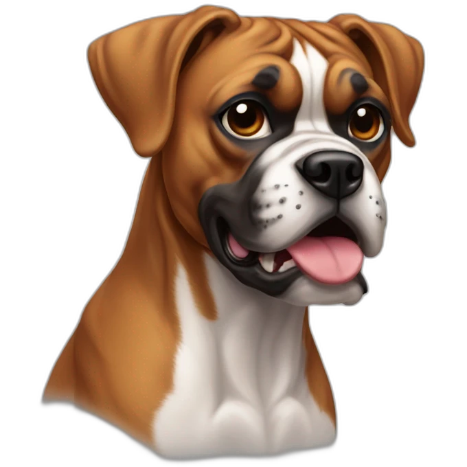 boxer dog profile with huge underbite emoji