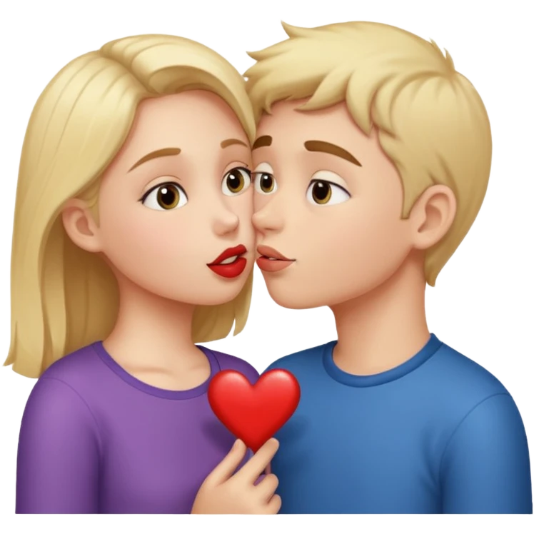 girl giving boy lots of kisses emoji
