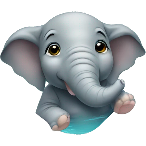 baby elephant in the pool emoji