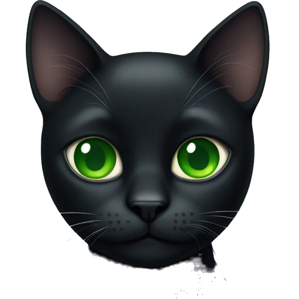 Black cat with green eyes  emoji