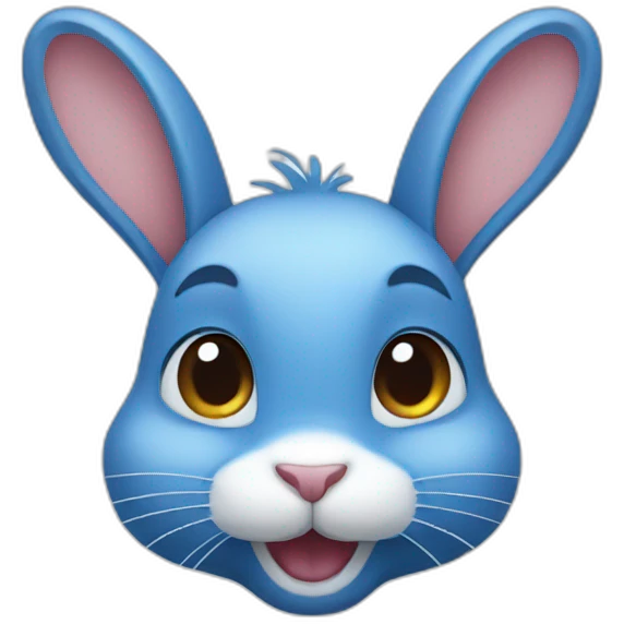 cute blue rabbit head emoji