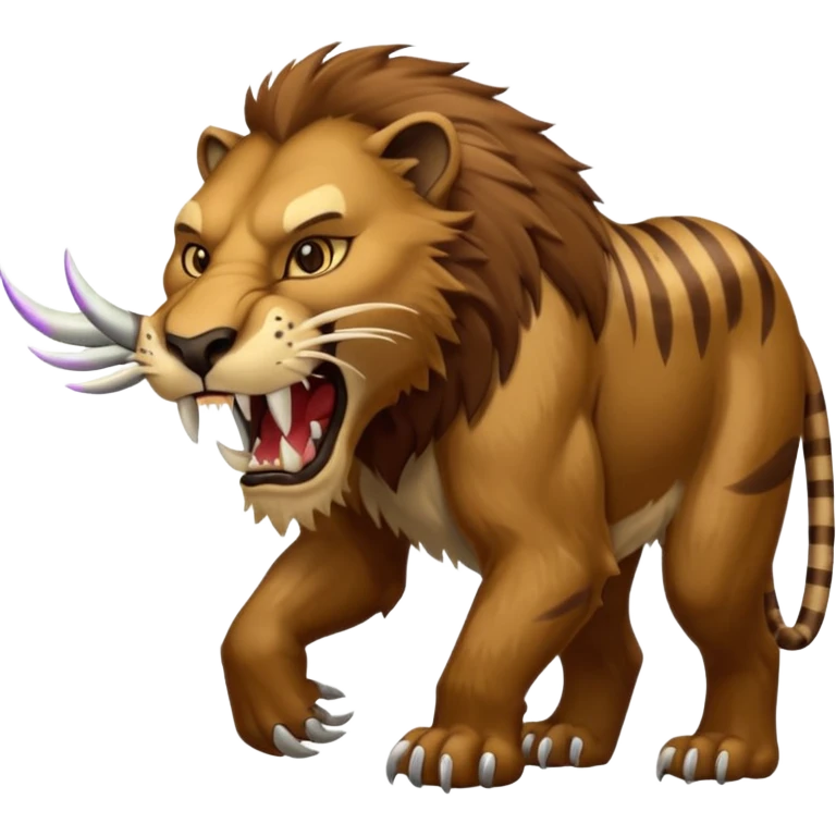 saber-toothed Smilodon, with long teeth emoji