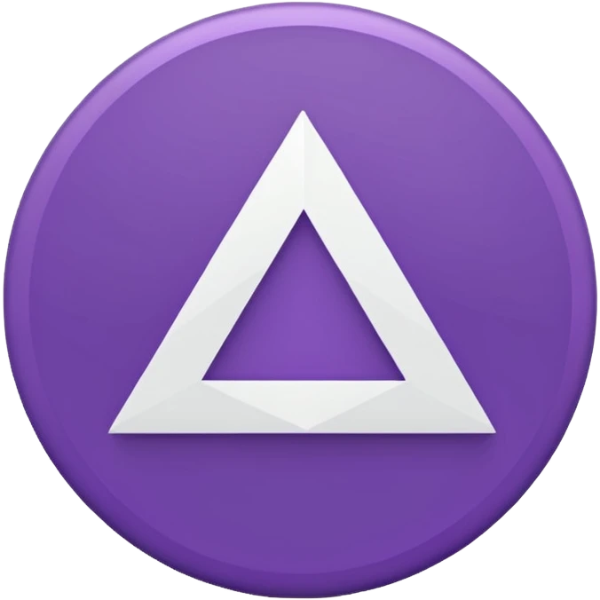 Solid purple circle with a white triangle facing to the right in the middle emoji