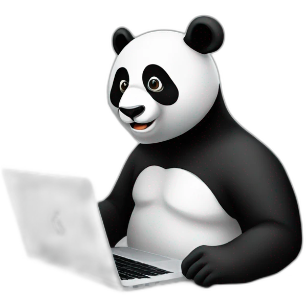 panda hacker macbook emoji
