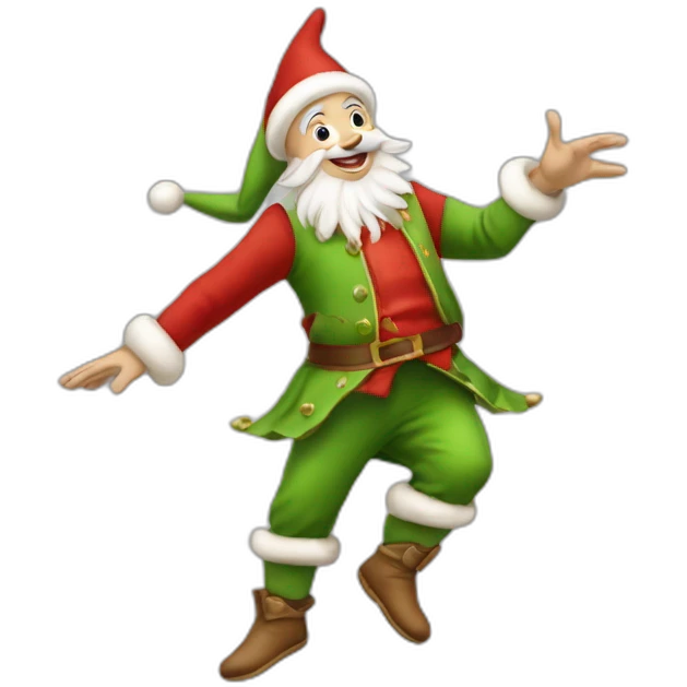 Lutin du Père Noël, qui danse emoji
