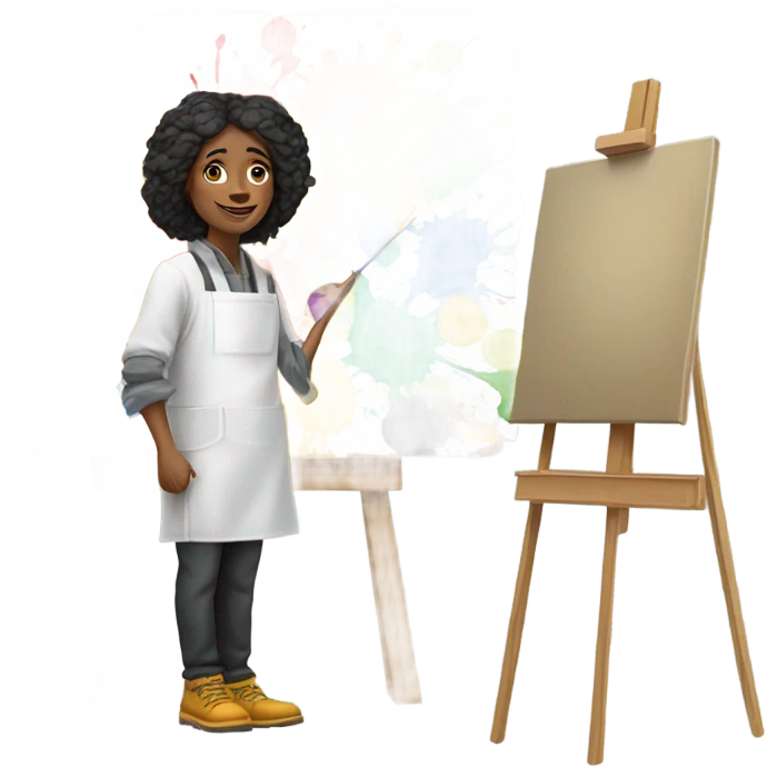 artist with paintings emoji