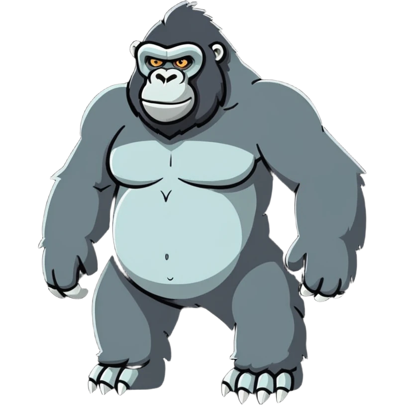 gorilla cartoonish sticker style emoji