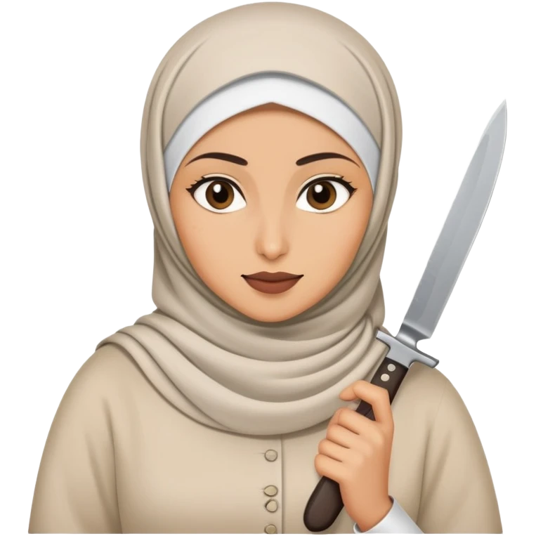Hijabi holding knife  emoji