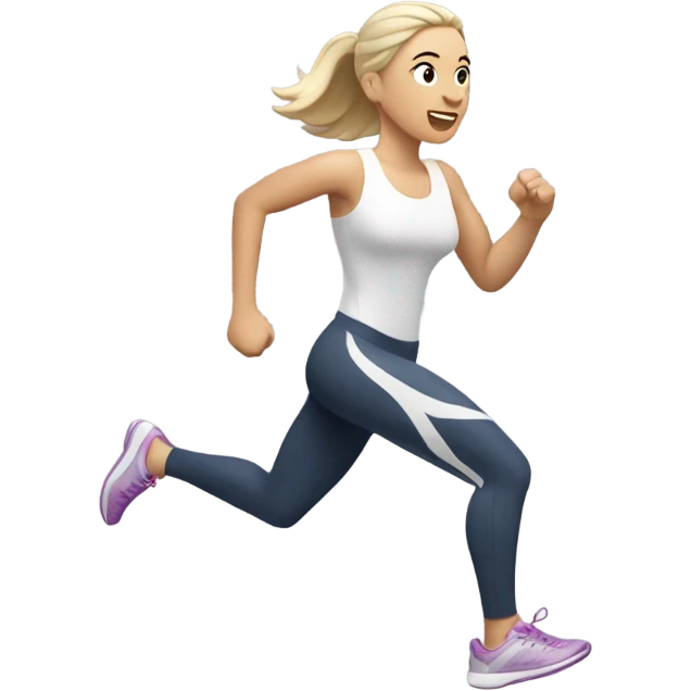 White skin woman running emoji