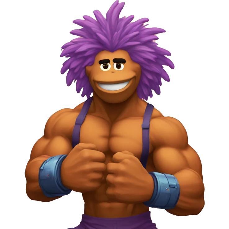 fraggle rocks hot muscle trainer sunset colored emoji