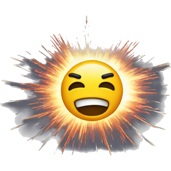 Firework blast face emoji