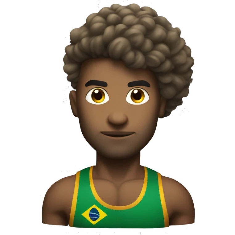 strong brazilian weight lifter with cirly hair emoji