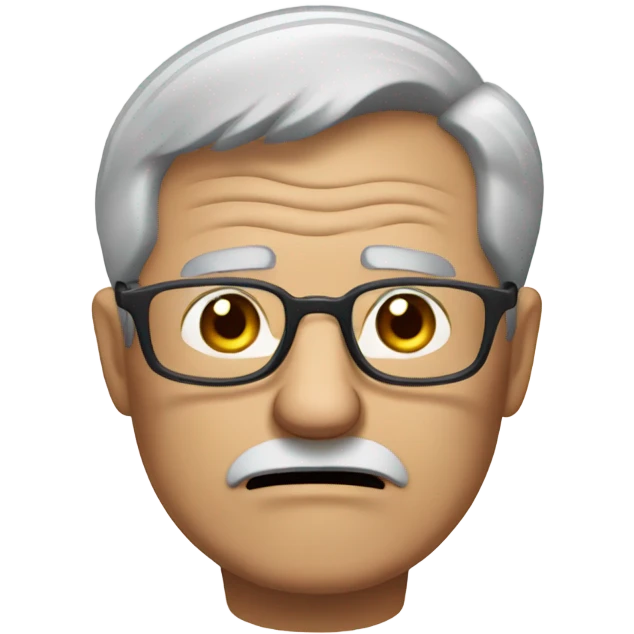 man from Disney up grey hair glasses grumpy face emoji