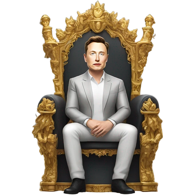Elon Musk sitting in a throne emoji