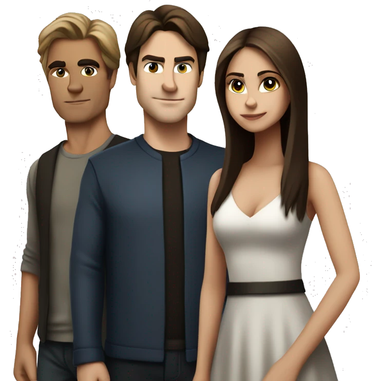 Damon , Elena and Stefan  emoji