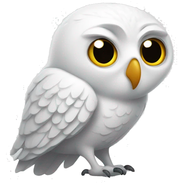 A white owl with a letter in its beak. emoji
