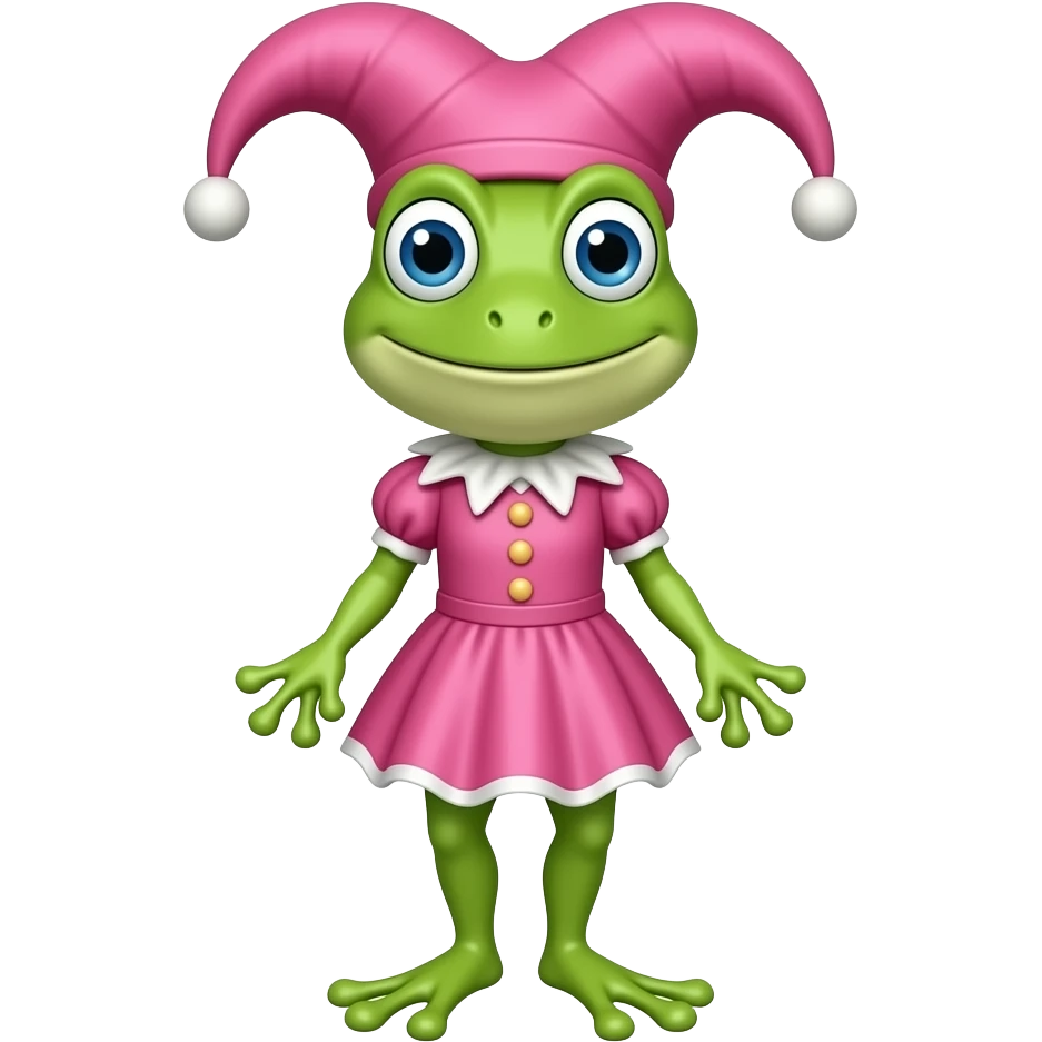 Jester Frog pink dresss emoji