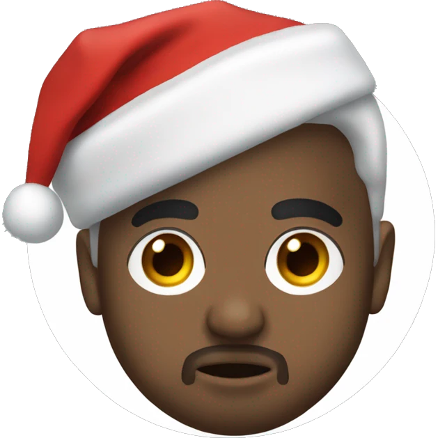 Kanye west in a Christmas hat emoji