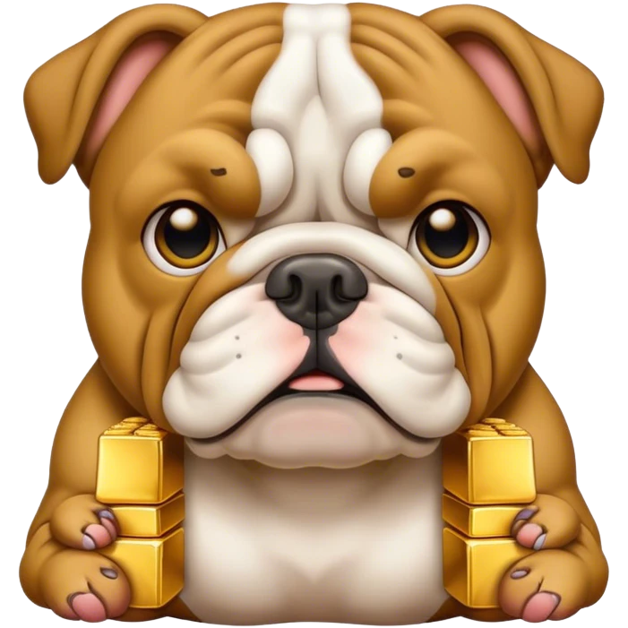Bulldog with gold bars emoji
