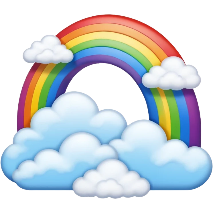 A bright rainbow arching over drifting clouds.






















































 emoji