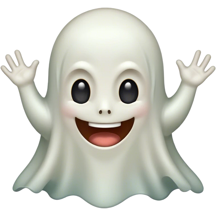 WhatsApp ghost with an excited expression emoji