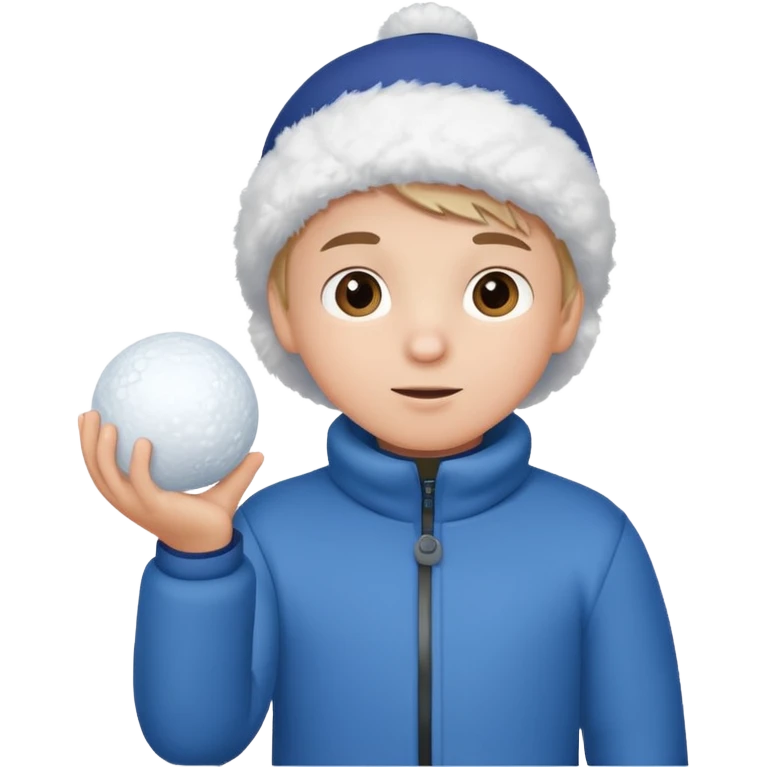 kid holding snowball emoji