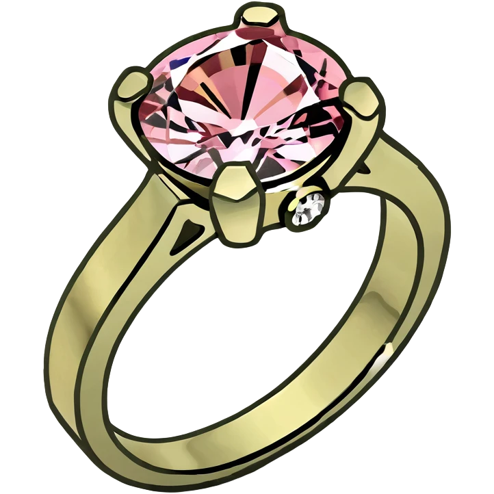 Pink & gold engagement ring emoji
